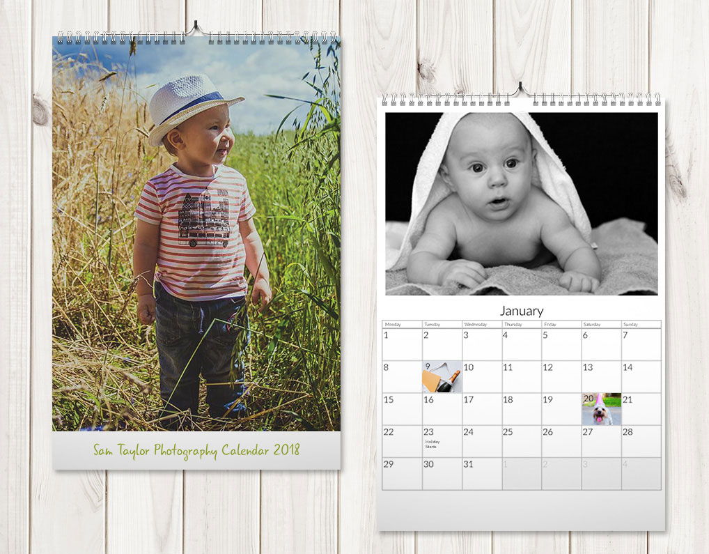 Tall and slim photo wall calendars