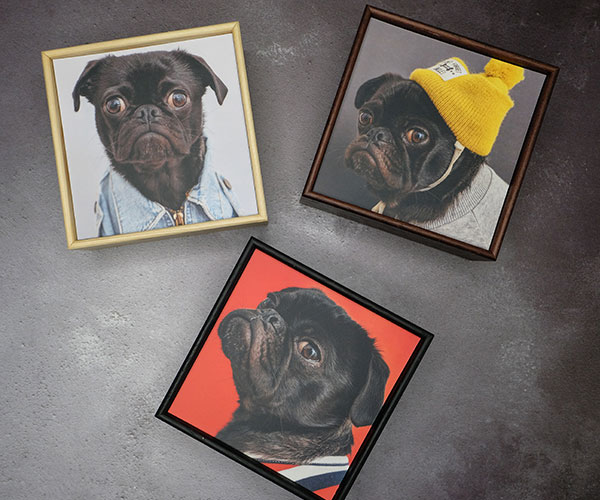black and mahogany box frame