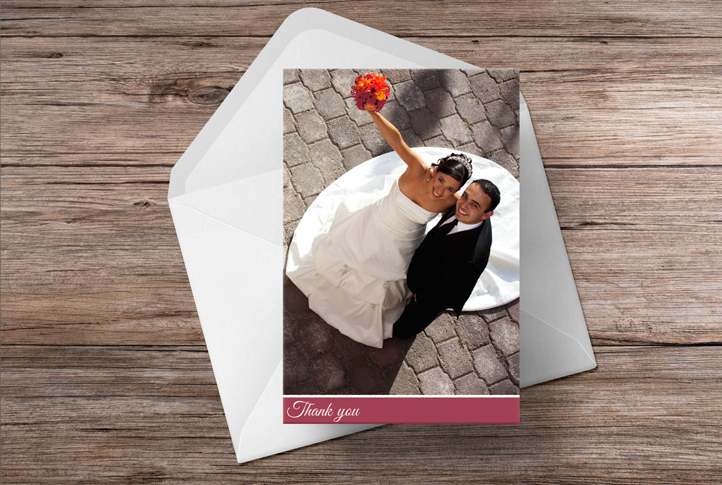 Create a photo greeting card, thank you or save the date