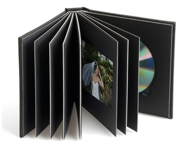 Wedding album with cd and dvd storage