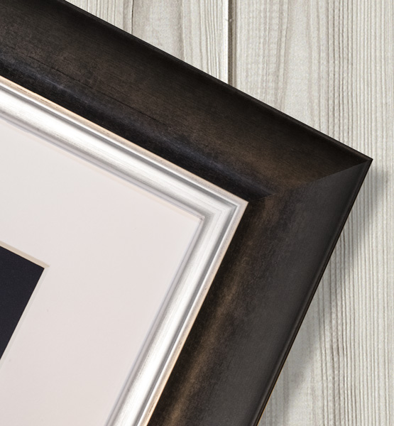 Sliver and black contemporary frame