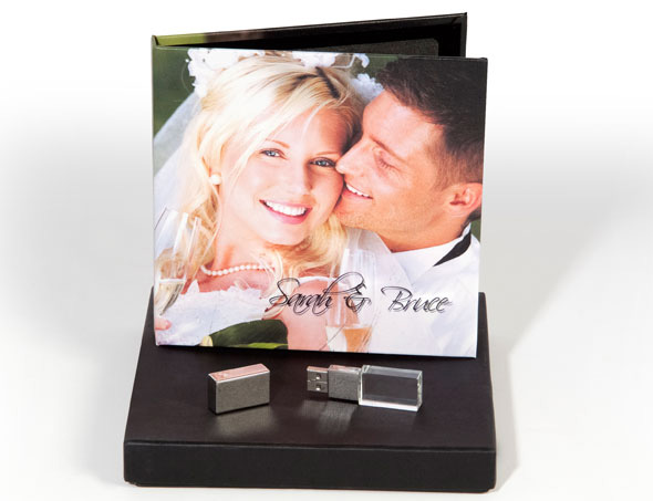 engraved USB folio with full image wrap cover